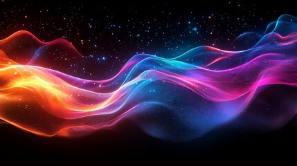 Poster - Dynamic color waves abstract art digital design vibrant environment artistic perspective conceptual imagery for creative projects