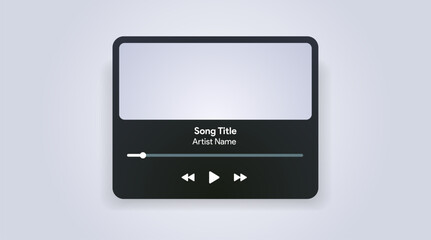 Wall Mural - mobile music player interface. podcast turntable template. audio streaming service layout. profile, 