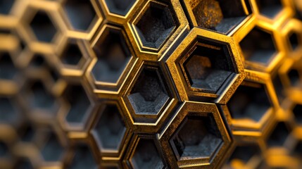 Poster - Exploring hexagonal patterns geometry lab photography abstract environment close-up view geometric design