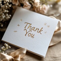 Wall Mural - Thank You Card on Table