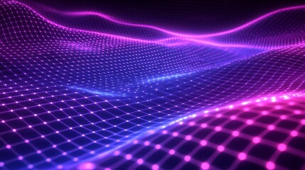 Poster - Exploring cyberspace dynamics virtual realm digital art grid environment futuristic viewpoint fluid motion concept