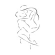 © Alex Dzyhivskyi - Couple in love is hugging and kissing. Vector