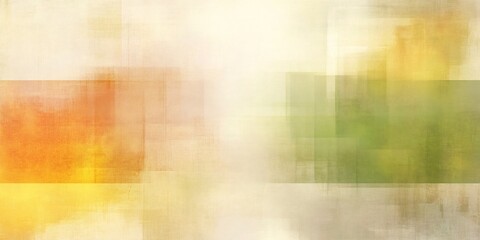 Poster - vibrant orange merging with cool green, forming layered geometric squares across textured abstract b