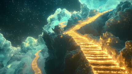 Wall Mural - celestial built glowing ice