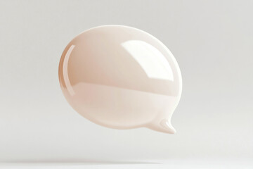 Poster - Render of a 3D speech bubble design in a minimalistic style against a soft background