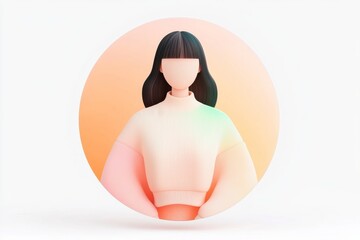 Poster - Stylish digital character with no facial features against a soft gradient background