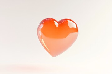 Poster - Floating glossy heart symbolizing love and affection with smooth reflective surface and gradient color design