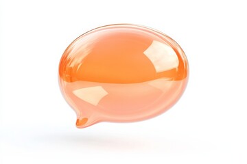 Poster - Render of an orange speech bubble symbolizing communication and dialogue in a minimalist style