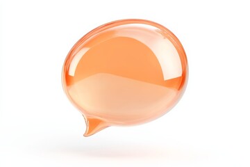 Poster - Render of an orange speech bubble symbolizing communication in digital media