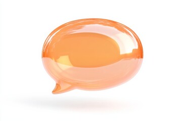 Poster - Bright orange speech bubble symbolizing communication in a digital context