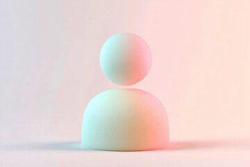 Poster - Render of a minimalist figure representing communication concepts in a soft gradient setting