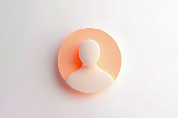 Poster - Render of a minimalistic user icon with a soft background suitable for media and communication contexts