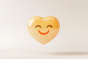 Poster - Smiling yellow heart emoji symbolizing joy and positivity in digital communication