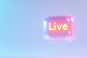Poster - Floating live notification graphic in a colorful digital environment