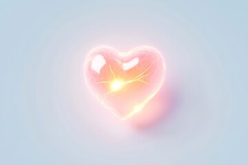 Poster - Vibrant heart render showcasing luminous energy in a soft pastel environment