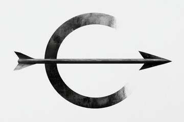 Poster - Conceptual design of a modern logo featuring an arrow and circular motif representing growth and direction