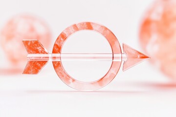 Poster - Symbol of empowerment featuring a translucent arrow circling a circle on a soft background