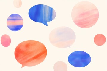 Poster - Colorful speech bubbles overlaying a light background for communication themes