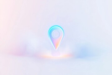 Poster - Flat design representation of a location marker with a pastel color scheme