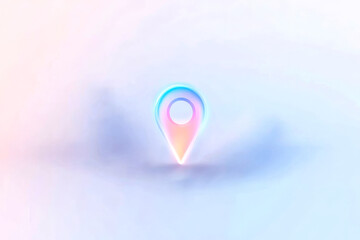 Poster - Digital communication and location pin symbol in flat design with soft pastel colors
