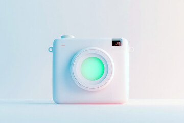 Poster - Creative flat design of a camera symbolizing media and communication in a minimalist style