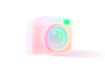 Poster - Flat design representation of a camera emphasizing media and communication concepts in a minimalistic style