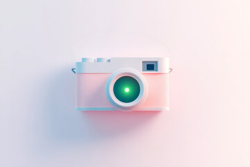 Poster - Flat design illustration of a vintage camera highlighting the essence of media and communication in bright colors