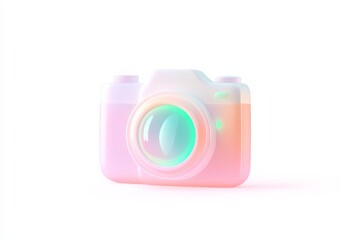 Poster - Capture moments with a creative flat design camera illustration in pastel colors