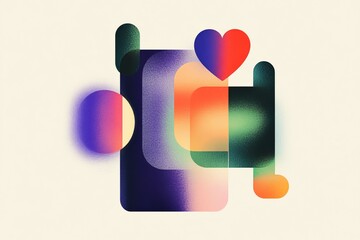 Poster - Exploring the concept of media and communication through colorful flat design graphics