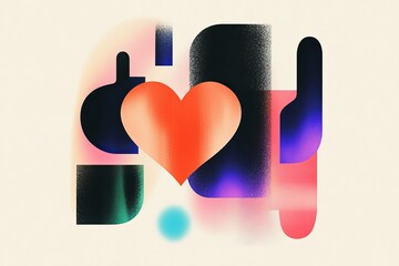 Poster - Flat design featuring abstract shapes and vibrant colors in a contemporary media and communication theme