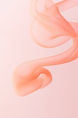 Poster - Soft, swirling peach colored smoke creates an abstract pattern against a light pink backdrop, forming a visually calming and ethereal scene