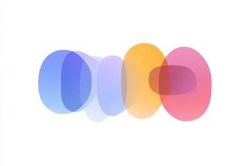 Poster - Flat design representation of communication concepts with colorful overlapping shapes and modern aesthetics