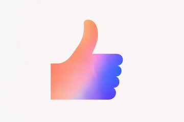 Poster - Flat design of a colorful thumbs up symbol representing positivity and interaction in media communication