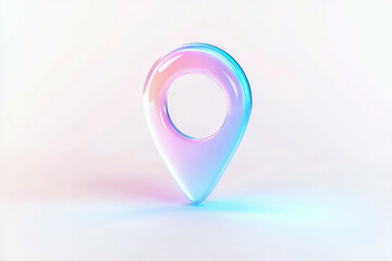 Poster - Modern flat design of a location pin featuring vibrant colors and smooth edges for digital navigation themes