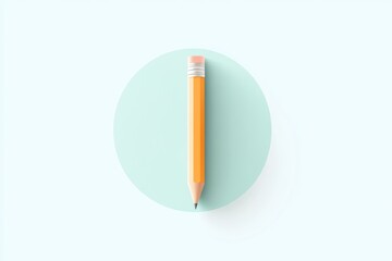 Poster - Flat design of a pencil on a mint green background for media and communication theme