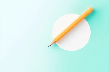 Poster - Creative flat design concept in media and communication featuring a pencil on a soft gradient background