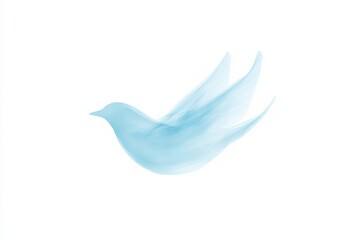 Poster - Creative flat design depicting a serene blue bird representing media and communication concepts