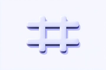 Poster - Flat design representation of media and communication concepts featuring a minimalist hashtag symbol