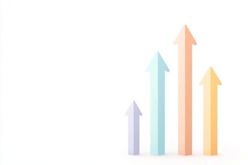 Poster - Growth trends in media and communication illustrated with flat design arrows representing progress