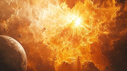 Wall Mural - cosmic explosion event outer space digital art galactic environment celestial viewpoint universe con