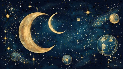 Wall Mural - celestial night sky event outer space digital art cosmic environment artistic viewpoint mystical con