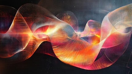 Poster - Dynamic light waves abstract art digital creation modern environment artistic viewpoint visual concept