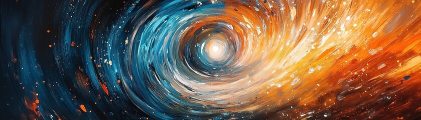 Poster - Exploring cosmic energy a swirling galaxy in space digital art vibrant environment abstract viewpoint