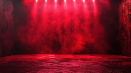 Poster - Dynamic red light show studio space photography artistic environment close-up view visual effects for photography