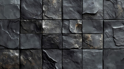 Wall Mural - Texture of black and gray stone tiles arranged in a pattern. Interdimensional Marketplaces. Illustration