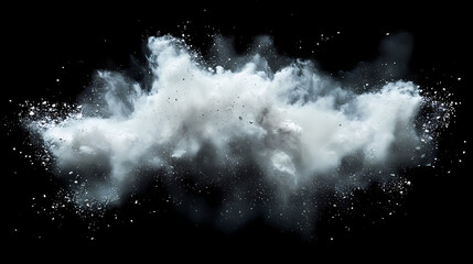 White powder explosion on black background. colored cloud. colorful dust explode. paint holi. Frozen Cosmic Storms. Illustration