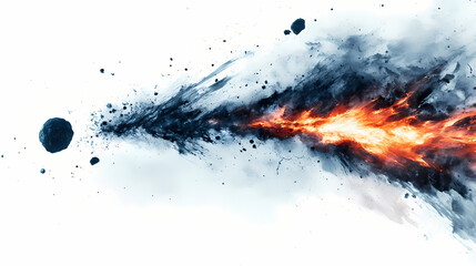 Wall Mural - asteroid comet fire meteorites