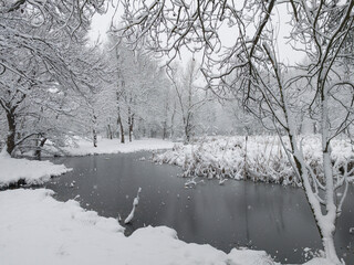 Wall Mural - Winter Landscape of South Park in city of Sofia, Bulgaria