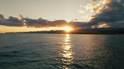 Wall Mural - Religious Sunset Sky Over Ocean Remission Concept