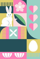 Wall Mural - Happy Easter Geometric Background